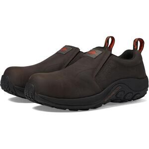 Merrell Mens Jungle Moc Toe Work Shoes US 15 M Brown Suede Slip On Comp Toe NIB